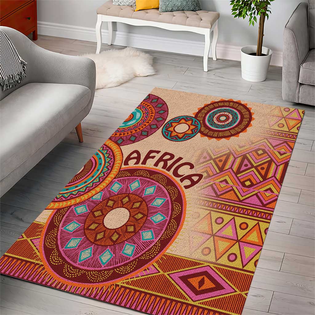 Africa Tribal Traditional Pattern Area Rug Beige Motif LT9 - Wonder Print Shop