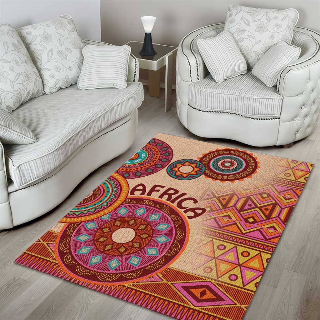 Africa Tribal Traditional Pattern Area Rug Beige Motif LT9 - Wonder Print Shop