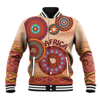 Africa Tribal Traditional Pattern Baseball Jacket Beige Motif LT9 - Wonder Print Shop