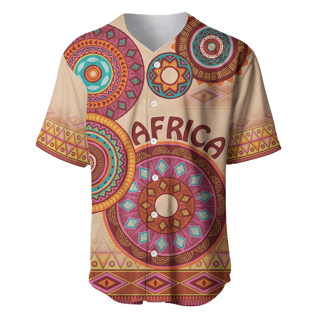 Africa Tribal Traditional Pattern Baseball Jersey Beige Motif LT9 - Wonder Print Shop