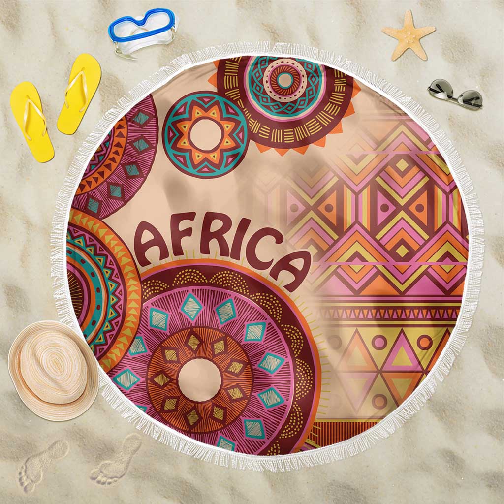 Africa Tribal Traditional Pattern Beach Blanket Beige Motif LT9 - Wonder Print Shop