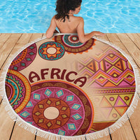 Africa Tribal Traditional Pattern Beach Blanket Beige Motif LT9 - Wonder Print Shop
