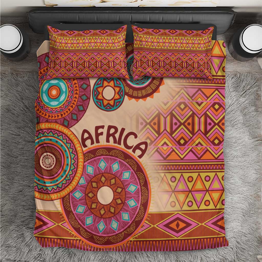 Africa Tribal Traditional Pattern Bedding Set Beige Motif LT9 - Wonder Print Shop