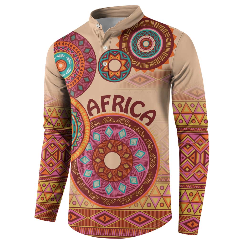 Africa Tribal Traditional Pattern Button Sweatshirt Beige Motif LT9 - Wonder Print Shop
