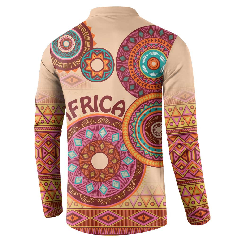 Africa Tribal Traditional Pattern Button Sweatshirt Beige Motif LT9 - Wonder Print Shop