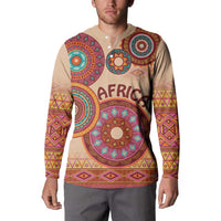 Africa Tribal Traditional Pattern Button Sweatshirt Beige Motif LT9 - Wonder Print Shop