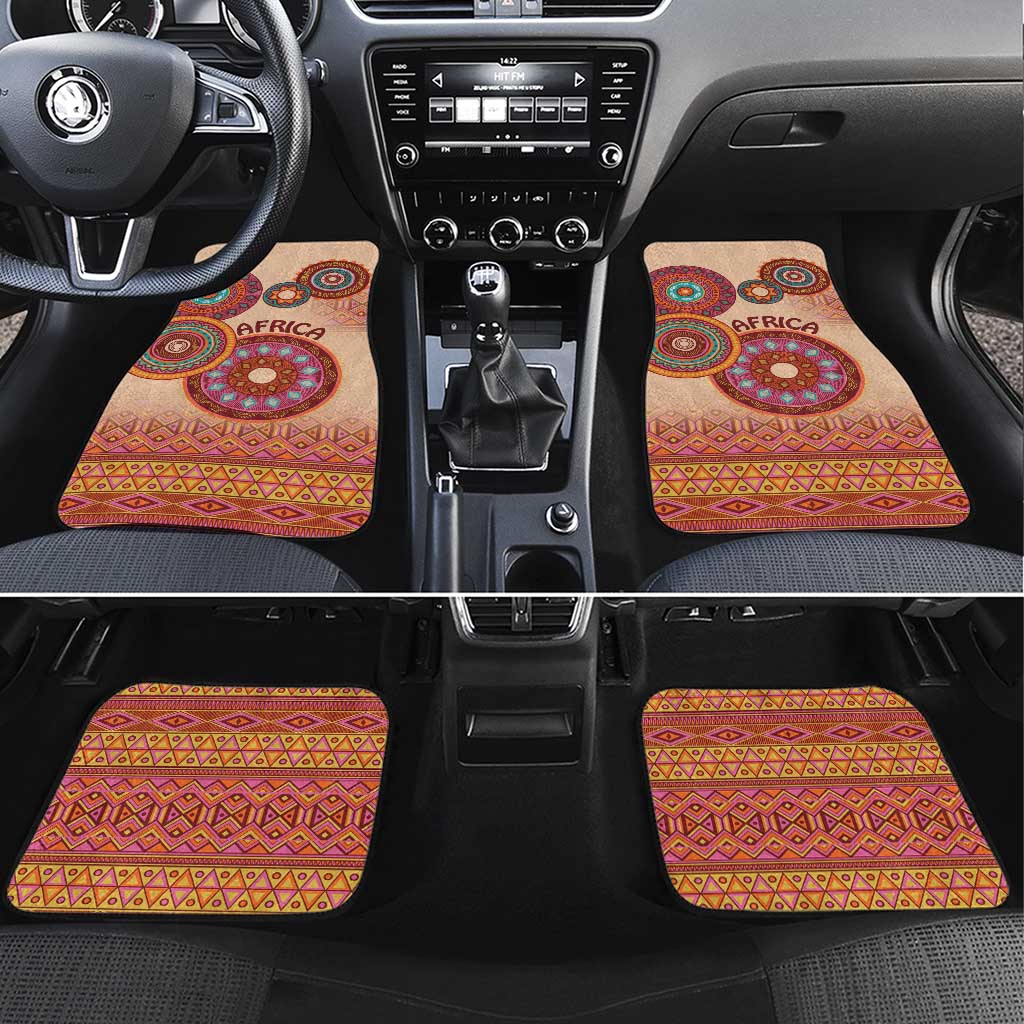 Africa Tribal Traditional Pattern Car Mats Beige Motif LT9 - Wonder Print Shop
