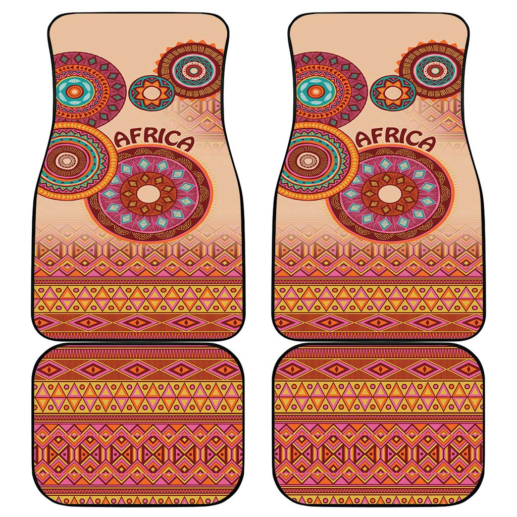 Africa Tribal Traditional Pattern Car Mats Beige Motif LT9 - Wonder Print Shop