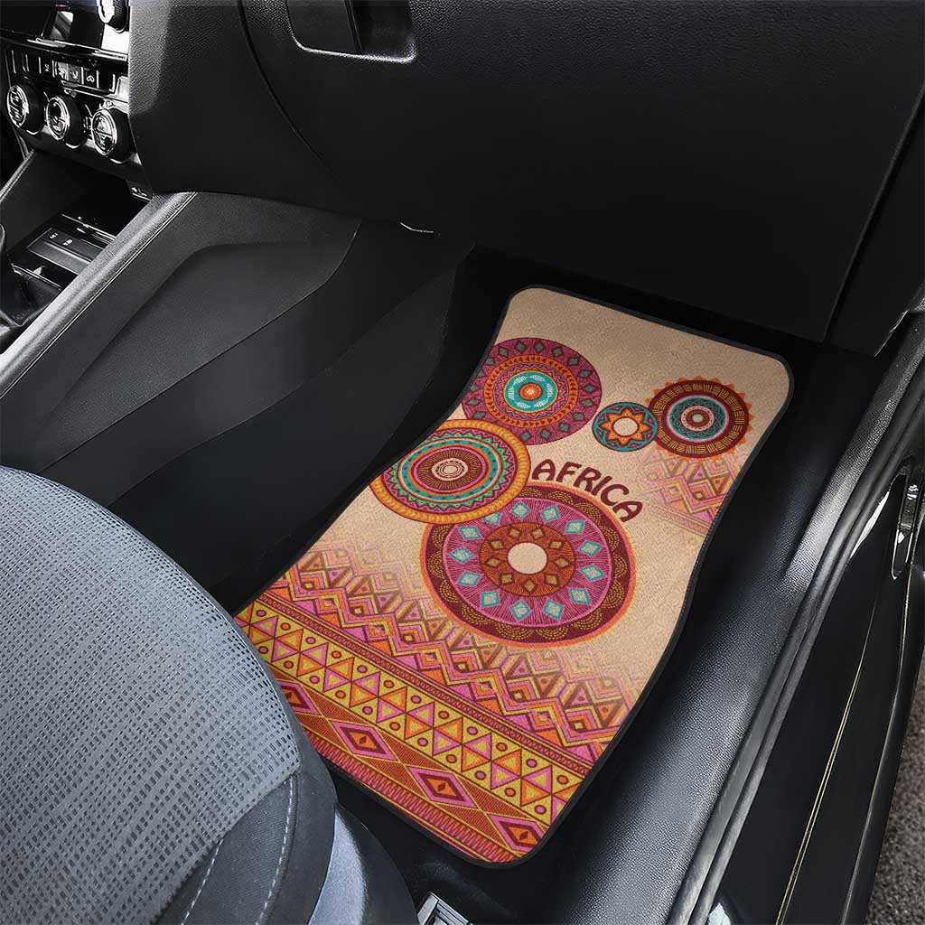 Africa Tribal Traditional Pattern Car Mats Beige Motif LT9 - Wonder Print Shop