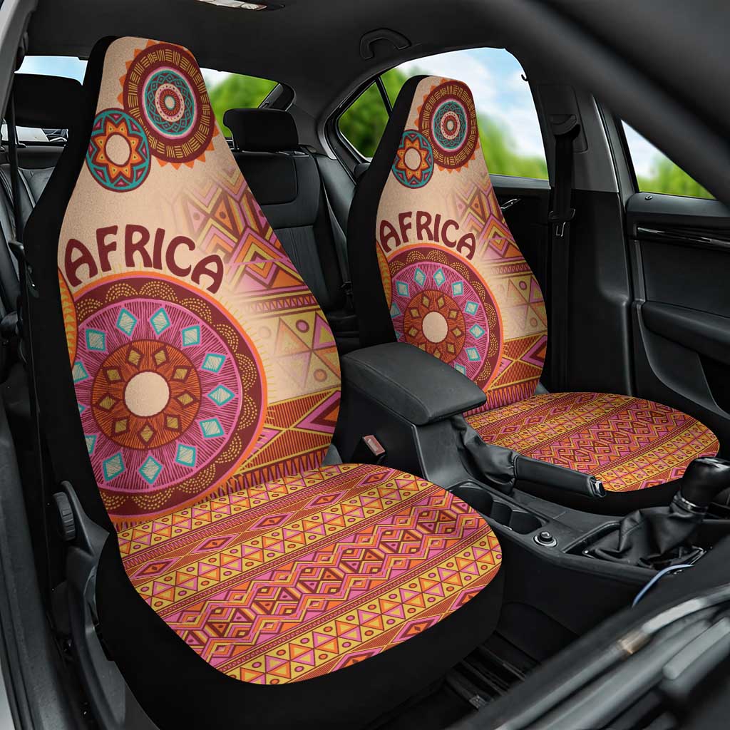 Africa Tribal Traditional Pattern Car Seat Cover Beige Motif LT9 - Wonder Print Shop