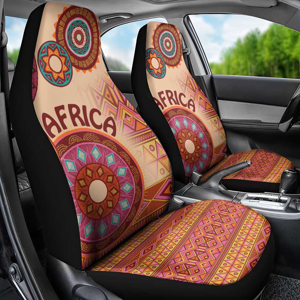 Africa Tribal Traditional Pattern Car Seat Cover Beige Motif LT9 - Wonder Print Shop