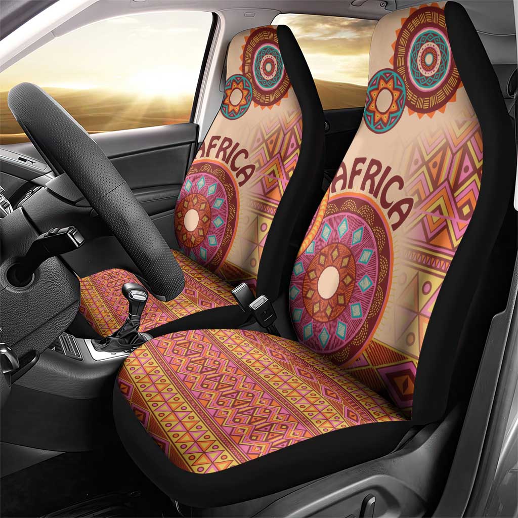 Africa Tribal Traditional Pattern Car Seat Cover Beige Motif LT9 - Wonder Print Shop