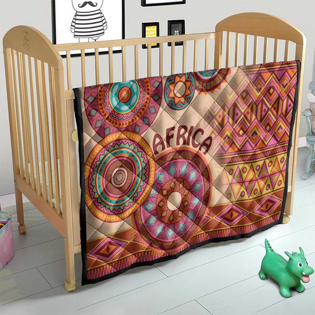 Africa Tribal Traditional Pattern Quilt Beige Motif - Wonder Print Shop