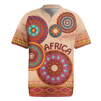 Africa Tribal Traditional Pattern Rugby Jersey Beige Motif - Wonder Print Shop