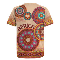 Africa Tribal Traditional Pattern Rugby Jersey Beige Motif - Wonder Print Shop