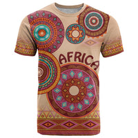 Africa Tribal Traditional Pattern T Shirt Beige Motif - Wonder Print Shop
