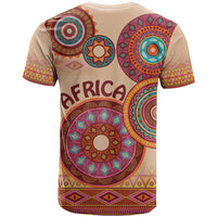 Africa Tribal Traditional Pattern T Shirt Beige Motif - Wonder Print Shop
