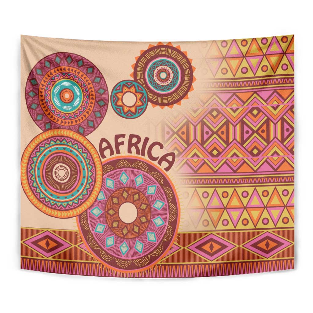 Africa Tribal Traditional Pattern Tapestry Beige Motif - Wonder Print Shop