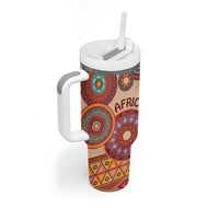 Africa Tribal Traditional Pattern Tumbler With Handle Beige Motif - Wonder Print Shop