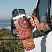 Africa Tribal Traditional Pattern Tumbler With Handle Beige Motif - Wonder Print Shop