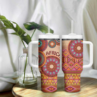 Africa Tribal Traditional Pattern Tumbler With Handle Beige Motif - Wonder Print Shop