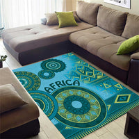 Africa Tribal Traditional Pattern Area Rug Blue Motif LT9 - Wonder Print Shop