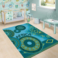 Africa Tribal Traditional Pattern Area Rug Blue Motif LT9 - Wonder Print Shop