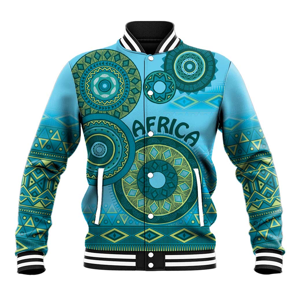 Africa Tribal Traditional Pattern Baseball Jacket Blue Motif LT9 - Wonder Print Shop