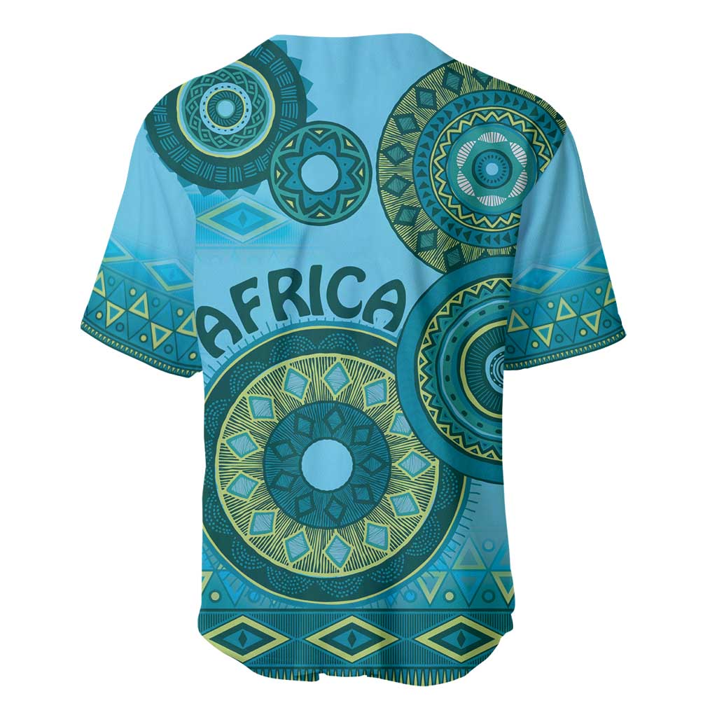 Africa Tribal Traditional Pattern Baseball Jersey Blue Motif LT9 - Wonder Print Shop