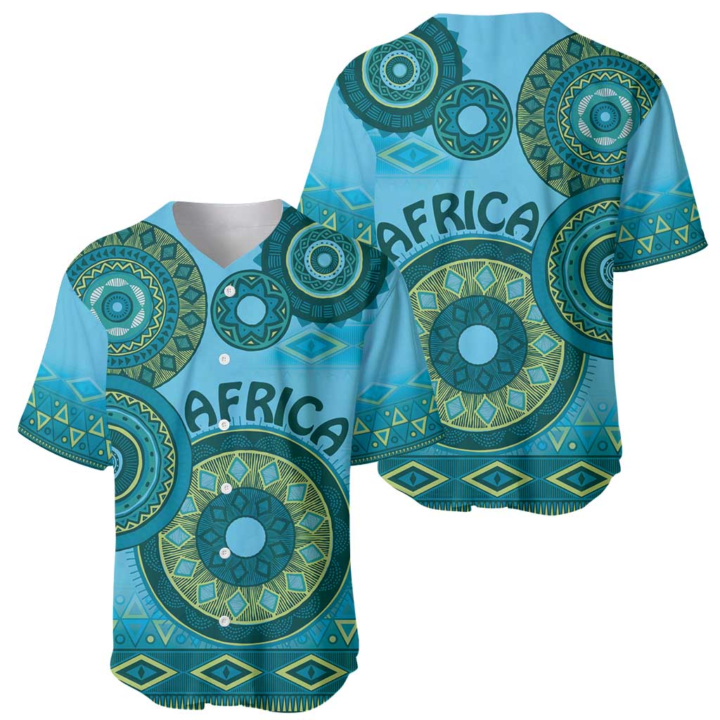 Africa Tribal Traditional Pattern Baseball Jersey Blue Motif LT9 - Wonder Print Shop