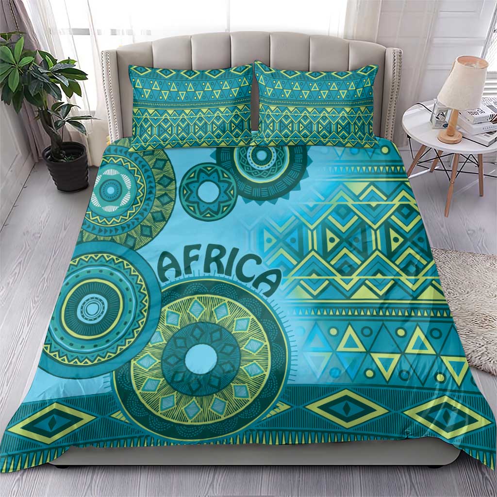 Africa Tribal Traditional Pattern Bedding Set Blue Motif LT9 - Wonder Print Shop