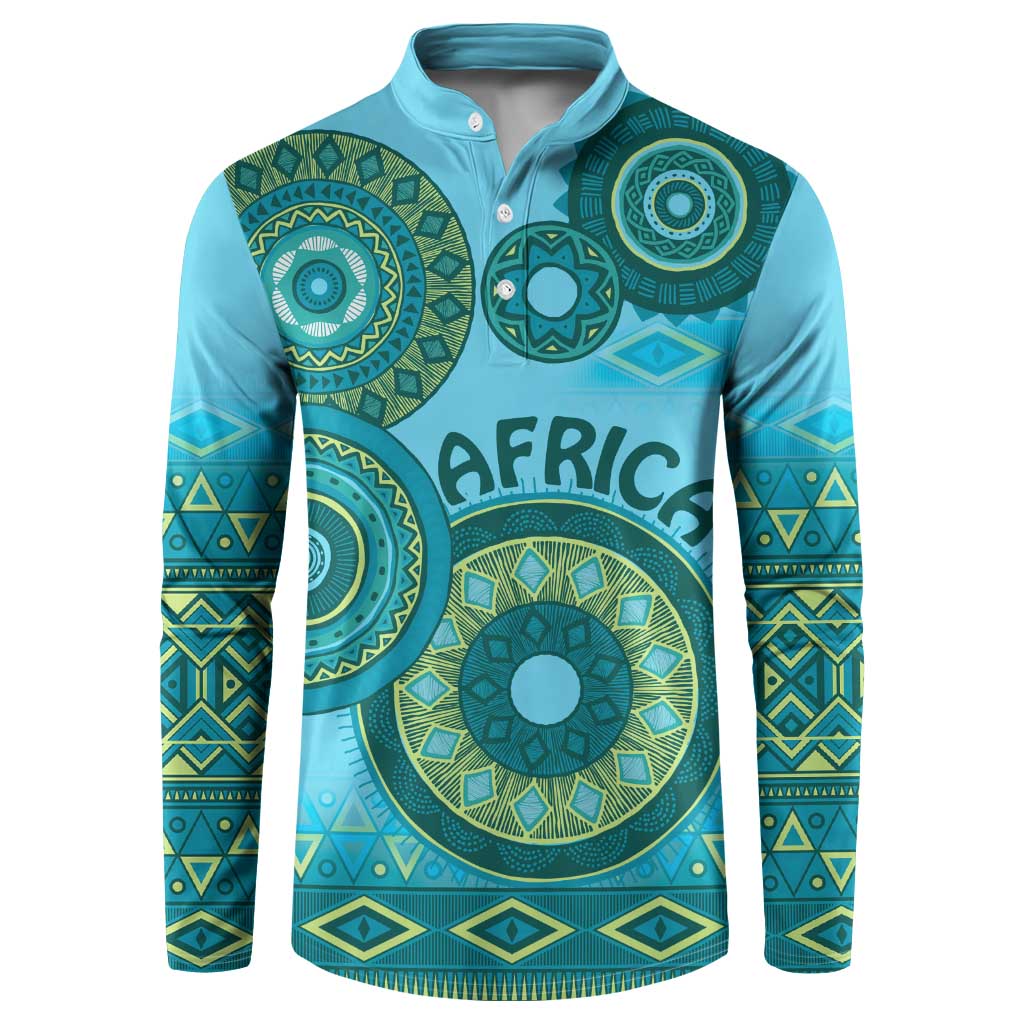 Africa Tribal Traditional Pattern Button Sweatshirt Blue Motif LT9 - Wonder Print Shop