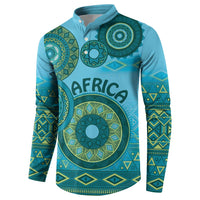 Africa Tribal Traditional Pattern Button Sweatshirt Blue Motif LT9 - Wonder Print Shop