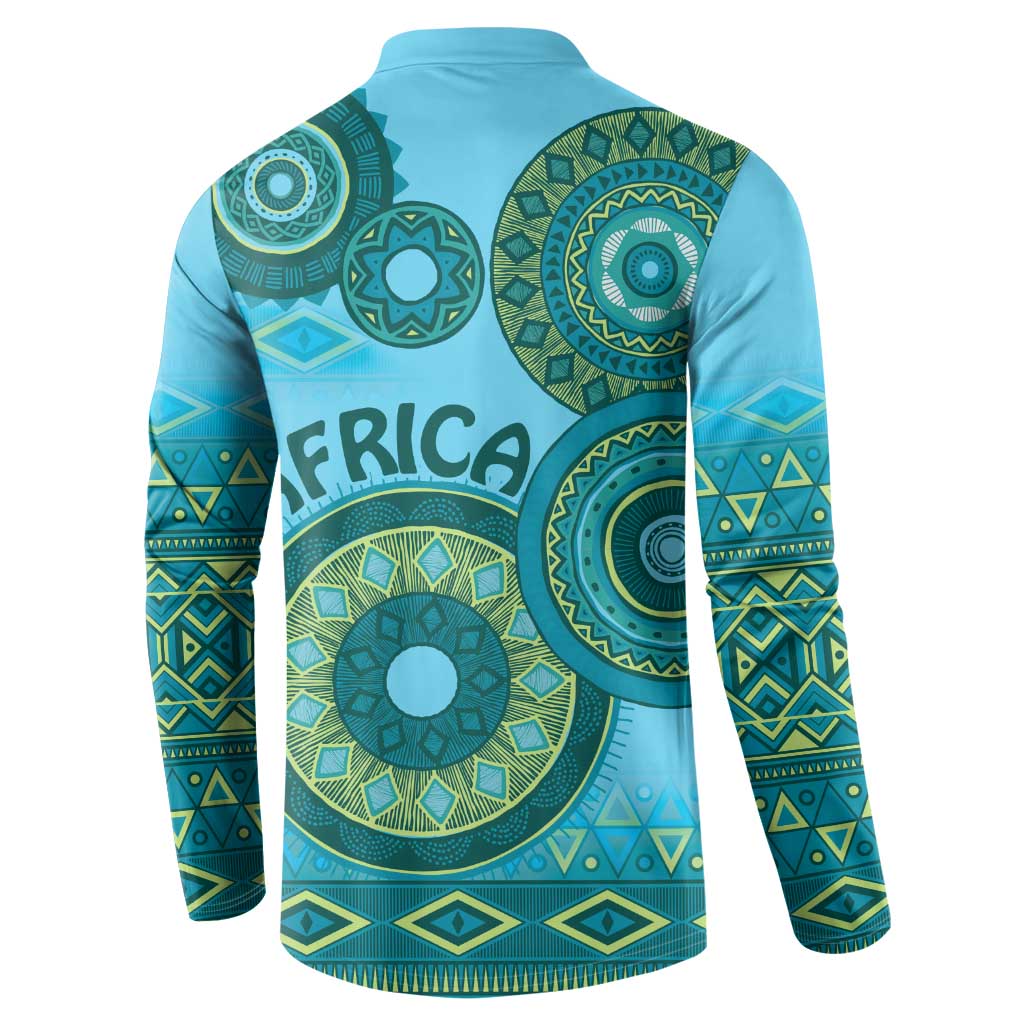 Africa Tribal Traditional Pattern Button Sweatshirt Blue Motif LT9 - Wonder Print Shop