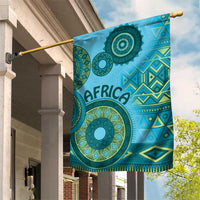 Africa Tribal Traditional Pattern Garden Flag Blue Motif - Wonder Print Shop