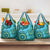 Africa Tribal Traditional Pattern Grocery Bag Blue Motif