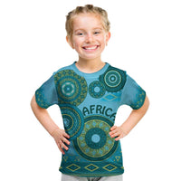 Africa Tribal Traditional Pattern Kid T Shirt Blue Motif - Wonder Print Shop