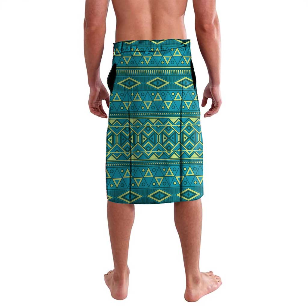 Africa Tribal Traditional Pattern Lavalava Blue Motif - Wonder Print Shop