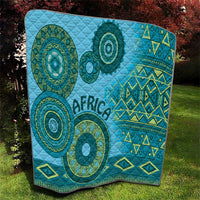 Africa Tribal Traditional Pattern Quilt Blue Motif - Wonder Print Shop