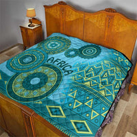 Africa Tribal Traditional Pattern Quilt Blue Motif - Wonder Print Shop