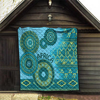 Africa Tribal Traditional Pattern Quilt Blue Motif - Wonder Print Shop