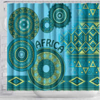 Africa Tribal Traditional Pattern Shower Curtain Blue Motif