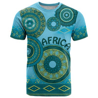 Africa Tribal Traditional Pattern T Shirt Blue Motif - Wonder Print Shop