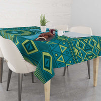 Africa Tribal Traditional Pattern Tablecloth Blue Motif - Wonder Print Shop
