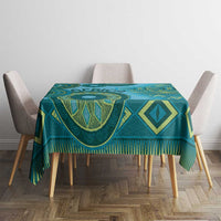Africa Tribal Traditional Pattern Tablecloth Blue Motif - Wonder Print Shop