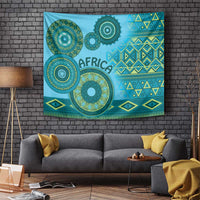 Africa Tribal Traditional Pattern Tapestry Blue Motif - Wonder Print Shop