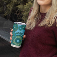 Africa Tribal Traditional Pattern Tumbler Cup Blue Motif - Wonder Print Shop