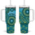 Africa Tribal Traditional Pattern Tumbler With Handle Blue Motif - Wonder Print Shop