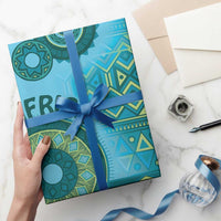 Africa Tribal Traditional Pattern Wrapping Paper Blue Motif - Wonder Print Shop
