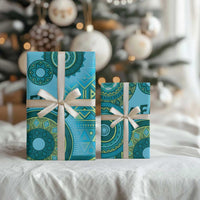 Africa Tribal Traditional Pattern Wrapping Paper Blue Motif - Wonder Print Shop